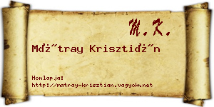 Mátray Krisztián névjegykártya